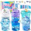 CIOXSOIO 6 Pezzi 70ml Blu Slime Kit, Fluffy Cloud Slime, Butter Slime & Clear Slime, Kit Slime Fai Da Te Regalo di Compleanno per Ragazze e Ragazzi