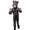 Blues Group Costume di Halloween da lupo mannaro per ragazzi con petto muscolare e maschera stampata con cifre in EVA - tuta all-in-one per bambini