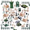 Nukdey Soldatini Militari di Plastica 100 Pezzi,Set Giocattolo Campo di Battaglia Completo con Accessori Militari e Busta Portatile,Giocattolo Educativo Regalo per Bambini e Bambine
