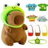 LEWBDF 9PCS Capybara Peluche Set, 23cm Peluche Capybara Bambola con Vestiti, Regali di Compleanno di Natale per Ragazzi Ragazze