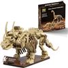 LUXEBLOCKS Kit di costruzione di scheletro triceratopo, 318 pezzi, modello di dinosauro con articolazioni mobili, giocattoli educativi per adulti, figure da collezione per casa e ufficio