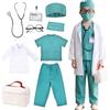 Mineup Costume Dottore Bambino, Costume da Medico, Halloween Costume da Dottore | per Bambini con Stetoscopio reale, Chirurgo per Bambini, Regali Educativi Halloween per Ragazze 6 7 8 9 10 Anni, 130 cm
