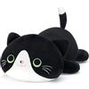 shownicer Peluche a forma di gatto nero, 33 cm, come cuscino decorativo, peluche regalo, per bambini e adulti (gatto smoking, 30 cm)