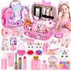 Hoholoop Trucco Falso Bambino, Giocattolo Ragazza, Kit Trucco Bambina 3+ | Non tossico, Valigetta per trucco finto ragazza giocattolo, principessa giochi ruolo regalo compleanno natale per ragazza 3
