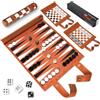 Biamaleu Backgammon, 3 IN 1 Backgammon da Viaggio, Back Gammon 36x26.5cm | con Cuciture Portatile e Avvolgibile, per Famiglia, Gli Appassionati del Campeggio e dei Viaggi
