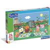 Clementoni - Puzzle per Bambini 24 Pezzi Supercolor Maxi, per Bambini 3+ Anni, Illustrazione con Personaggi dal Cartone Peppa Pig, Idea Regalo, Made in Italy, 62x42 cm, 24834