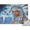 BWLPRNDZJGLQ Gufo Bianco Puzzle 1000 Pezzi Carta per Adulti Stile Tribale Fantastico Puzzle per Famiglia Decorazione Casa Relax Regalo 38x26cm/1000pcs
