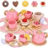 UBBOY Set da tè di Legno per Bambini,Set da tè Giocattoli,Set da tè per Bambini | Accessori Cucina Giocattolo Servizio da tè Gioco di Imitazione Regalo per Bambini Bambina 3 4 5 6 Anni