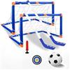 TLHWIN Set di Giocattoli da Hockey e Calcio per Bambini, Composto da 2 Porte con Rete, 2 Mazze da Hockey, Disco e Palla.