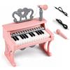 KOMFOTTEU Tastiera Pianoforte per Bambini, Senza Sgabello | Pianoforte Elettrico Portatile con 25 Tasti, Leggio Rimovibile e Microfono, Giocattolo Musicale per Bambini 3+ Anni