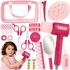 GAGAKU Set da parrucchiere per bambini con borsa portaoggetti, set da 38 pezzi con asciugacapelli per giochi realistici per acconciature per ragazze e ragazzi dai 3 ai 4 ai 5 ai 6 ai 7 agli 8 anni