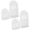 Uonlytech 8 Pezzi Miniature Dollhouse Door And Window Kit in Realistic Plastic Frames For DIY Mini Furniture Accessories Creative Model House Decoration Supplies