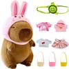 LEWBDF 9PCS Capybara Peluche Set, 23cm Peluche Capybara Bambola con Vestiti, Regali di Compleanno di Natale per Ragazzi Ragazze