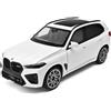 BGHSCA Modellino di auto in lega di zinco pressofuso 1:24, X5M, da collezione, in lega di zinco, con luce e suono, modellino giocattolo per adulti e bambini, regalo di compleanno (bianco)