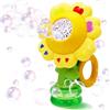 Chennyfun Macchina per bolle di sapone automatica a fiore, per bambini 3‑8 anni | con Liquido per Bolle e Batterie Ricaricabili, Giocattoli di Luci per Festa di Compleanno Matrimonio all'aperto