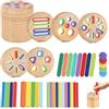 Hejo 6 in 1 Giochi Montessori 1 2 3 4 Anni, Giochi Legno Bambini 1 2 3 Anno | Gioco di Classificazione dei Colori e Incastro, Giocattolo Sensoriale per Bambini, Giochi Educativi Regali Bambini 1-3 Anni