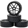 Rowiz Pneumatici in gomma RC 1:8 Off-Road da 17 mm, giunto esagonale, confezione da 4 (nero)