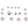 INTCHE 15 Pezzi Set da tè in Porcellana Set da Cucina Miniatura Casa delle Bambole Tazza da Cucina in Porcellana Cinese