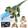 RICKMASK Giocattolo a forma di dinosauro, giocattolo radiocomandato a LED per bambini, robot RC Dino con rumore, funzione spray, movimenti testa e coda, regalo per ragazzi e ragazze 3-12 anni