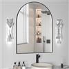 NEUWEABY Specchio da parete ad arco per bagno, 102 x 75 cm specchio ad arco da parete con cornice in metallo, specchio da vanità dorato, decorazione per camino, camera da letto, soggiorno