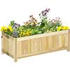 Outsunny Fioriera in Legno Pieghevole da Esterno Richiudibile 70x30x25cm | Orto Rialzato da Balcone, Orto in Cassetta, Base Drenante