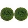 HOMCOM Set di 2 Piante Finte Sfera di Bosso Ø40cm Verde Scuro | Piante Artificiali Decorative da Interno ed Esterno, Giardino, Ufficio, Soggiorno, Piante Finte da Esterno