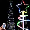 Bakaji Albero di Natale Spirale a 135 Led Luminoso RGB Slim Salvaspazio con Telcomando a Distanza Con Puntale a Stella Multicolor Tubo Trasparente per Interno ed Esterno (MULTICOLORE - 180CM)