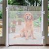 BAKAJI Cancelletto per Animali Domestici con 1 Pulsante, Cancello per Cani e Gatti Pieghevole, Divisorio di Sicurezza Bianco Facile da Installare, Recinzione Richiudibile Salvaspazio, 11x160x86 cm