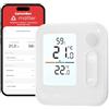 SwitchBot Pannello climatico interno, termoigrometro integrato, ottimizza il controllo della valvola del radiatore, risparmio energetico e costi. Supporta Apple Home&Home Assistant tramite Matter