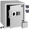 BAKAJI Cassaforte a Muro Numerica, Cassetta Porta Valori di Sicurezza da Armadio, Muro, Casa Albergo Hotel Safe, Chiavi di Emergenza (Grigio, L 40 x 35 x 40 cm)
