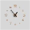 Giallobus - Orologio da Parete Adesivo Grande Float - Typos - Legno Mdf - Float ⌀ 60/80/110cm - 07 - Wood - Orologio da parete moderno - Numeri adesivi 3d - Diametro variabile 60/80/100cm
