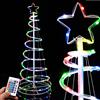 Bakaji Albero di Natale Spirale a 100 Led Luminoso RGB Slim Salvaspazio con Telcomando a Distanza Con Puntale a Stella Multicolor Tubo Trasparente per Interno ed Esterno (MULTICOLORE - 150CM)