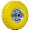 Bakaji Ruota Piena in Poliretano Giallo Antiforatura per Carrello Portapacchi Battistrada Scolpito Diametro 25cm Larghezza 8,9 cm 3.50-4 Cerchio in Acciaio con Asse Decentrato Foro 20 mm Ruote