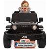 BabyCar Jeep Elettrica Per Bambini | Auto con Sedili in Pelle, Porte Apribili, MP3/USB/Micro SD | Macchina Elettrica per Bambini 12V con 2 Motori 35W | Licenza Ufficiale Jeep | Nero Occhiali-Targa
