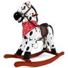 BAKAJI Cavallo a Dondolo per Bambini con Suoni Realistici, Animale che Nitrisce e Muover la Bocca, Pony a Pois con Struttura in Legno e Rivestimento in Morbido Tessuto, Gioco Idea Regalo