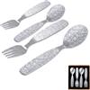 SSGP Posate Bambini Titano 4pz, senza nichel,Forchetta+Cucciao 3a+,Argento | Senza rivestimento, cristallizzazione naturale. Delicato sulla pelle, lavastoviglie. Regalo battesimo & compleanno.