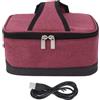 Beufee Scaldavivande Elettrico, Lunch Box Riscaldato per Adulti Scaldavivande Portatile Scatola Riscaldata a Tenuta Stagna Borsa Isolante a Riscaldamento Costante USB Borsa per Lunch Box (Wine Red)