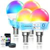 Aigostar Lampadina wifi e14 g45, 6.5w 555 lumen, 4Pz | 2700K-6500K e RGB Regolabile, Compatibile con Alexa e Google Assistant, con Telecomando