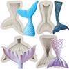 MYPRACS Set di 4 stampi in silicone a forma di coda di sirena, per decorare torte, pasta di gomma, cupcake, caramelle, cioccolato, argilla polimerica