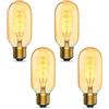 Klarlight Lampadina Vintage E27 Luce Calda 2200K T45 Dimmerabile | Lampadine Decorativo Retro Stile, Vetro Ambrata, AC 220-240V per Lampadari, Applique, Lampade da Scrivania, 4 Pezzi