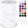 LEREATI Sbieco per Bordare 25mm x 50m Fettuccia in Raso Nastri in Sbieco per Cucito a Doppia Piega, Nastro per Tappezzeria per Cucito Bunting Cucitura Trapuntatura Orlatura (Bianco)