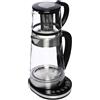 TuliperMood Bollitori, Bollitore Elettrico Doppio Grande Piccolo, Vetro Acciaio Inox, Spegnimento Automatico, Sicurezza Antiscottatura, Ufficio Casa Cucina, 1500W, 2,5L/1L
