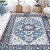 Terven Tappeto Vintage Azzurro cielo Salotto 160x230 cm Pelo Corto Lavabile | Tappeto vintage lavabile, antiscivolo, pelo corto morbido, rettangolare, ideale per salotto, camera da letto, cucina