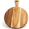 HSLXBY Piatti da pizza, Tagliere per Pizza in legno da 40 cm, Rotondo e di Grandi Dimensioni con Manico — ideale per Servire Pizza, Pane e Focaccia, ma anche per Presentare Formaggi