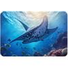 HDSKFNS Zerbino con stampa di Manta Ray e pesce, tappetino da ingresso per portico, bagno, lavanderia, decorazione per pavimento