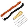 Fabater Kit di Riparazione Scarpe con Filo, 18m, Marrone, Aghi Ad Uncino | Set punteruolo da cucito in pelle, manico in rame, aghi in acciaio inossidabile, riparazione suola borsa in tela, progetti