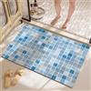 Hixingo Tappeto da Bagno in Diatomite, Antiscivolo Tappeto Bagno Cucina Doormat, Tappetino Super Assorbente e Asciugatura Rapida, Tappetino per Doccia e Ingresso (Quadri estivi,60x90cm)