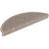 pokgdf Tappetini per gradini, 15 pezzi, 56 x 17 x 3 cm, beige scuro, semicircolari, antiscivolo, per interni, isolanti, lavabili