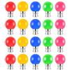 Jiotouhu Lampadina LED B22, colore 2W, lampadina equivalente a incandescenza, 20 W, lampadina a baionetta colorata, lampadina G45 Mini Globe,Rosso Giallo Blu Verde Rosa, Luci Natale Terrazza Esterna, 20 pezzi