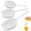 Kinesgsg 3 Pezzi Filtro a Setaccio, 8/10/14 CM, Setaccio Filtro Alimentare | Design Ergonomico, Grado Alimentare Setaccios a Rete in Plastica, Adatto per Filtrare Tè, Pasta, Farina, Riso, Succhi